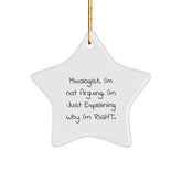 Funny Mixologist Star Ornament Gifts from Friends, Unique Christmas Unique Gifts for Him, Her, or Bar, 'I'm Not Arguing, I'm Just Explaining Why I'm Right' Star Decor - Image 1